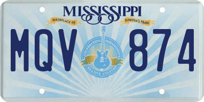 MS license plate MQV874