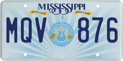 MS license plate MQV876