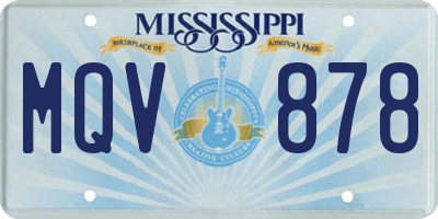 MS license plate MQV878