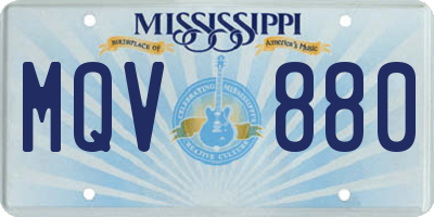 MS license plate MQV880
