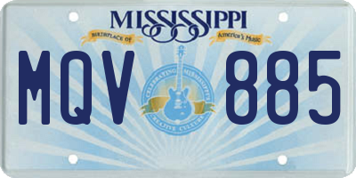 MS license plate MQV885
