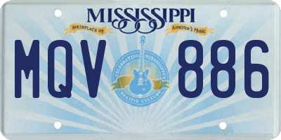 MS license plate MQV886
