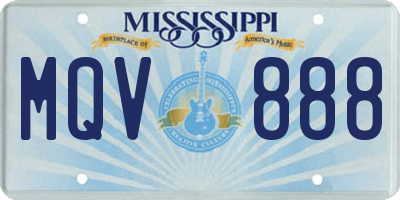 MS license plate MQV888