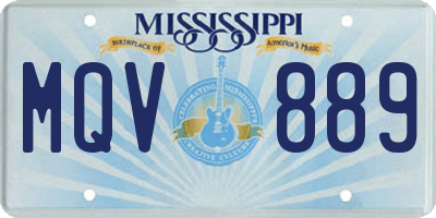 MS license plate MQV889