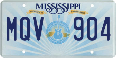 MS license plate MQV904
