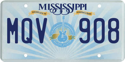 MS license plate MQV908