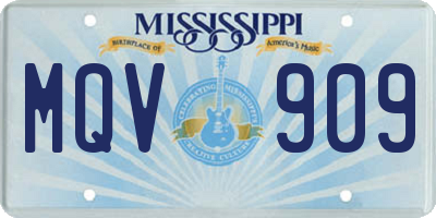 MS license plate MQV909