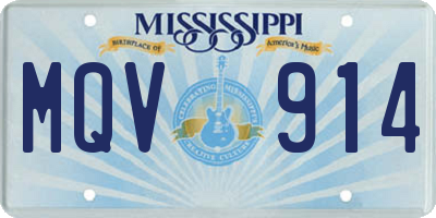MS license plate MQV914
