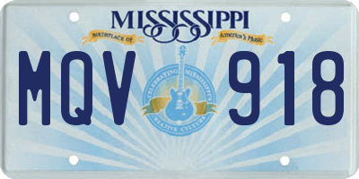 MS license plate MQV918