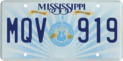 MS license plate MQV919