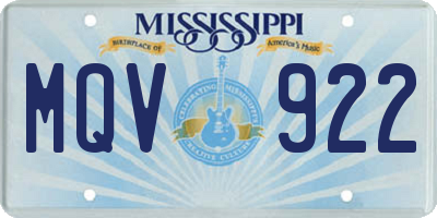 MS license plate MQV922