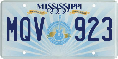 MS license plate MQV923