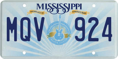 MS license plate MQV924