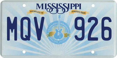 MS license plate MQV926