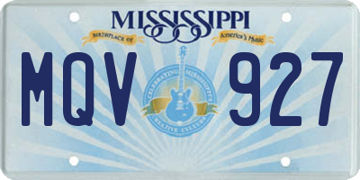 MS license plate MQV927