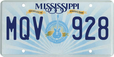 MS license plate MQV928