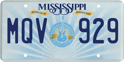 MS license plate MQV929