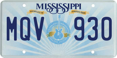 MS license plate MQV930