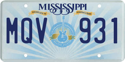 MS license plate MQV931