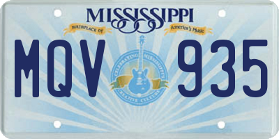 MS license plate MQV935