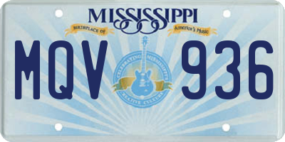 MS license plate MQV936