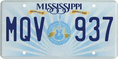 MS license plate MQV937