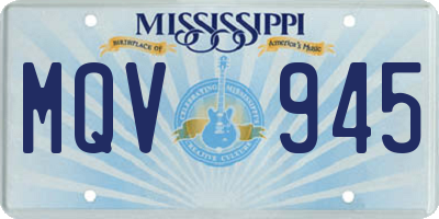MS license plate MQV945
