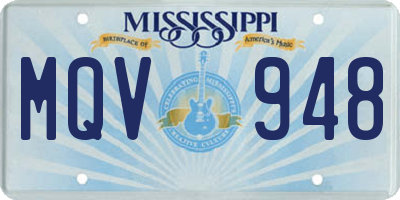 MS license plate MQV948