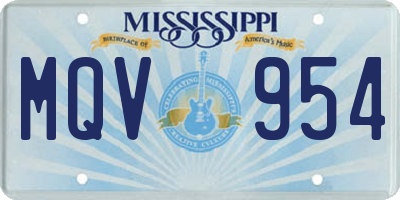 MS license plate MQV954