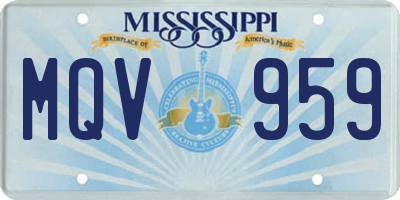 MS license plate MQV959
