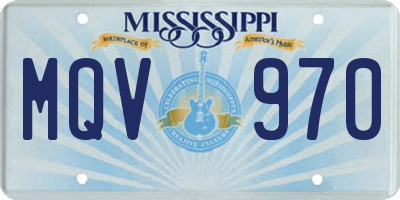 MS license plate MQV970