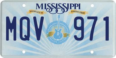 MS license plate MQV971