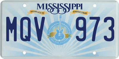MS license plate MQV973