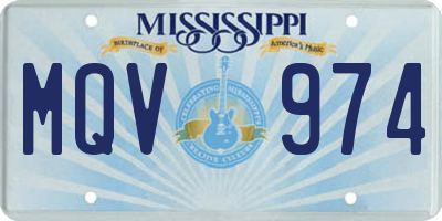 MS license plate MQV974