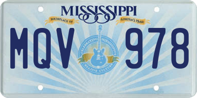 MS license plate MQV978