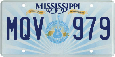 MS license plate MQV979