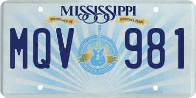 MS license plate MQV981