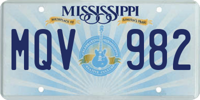MS license plate MQV982