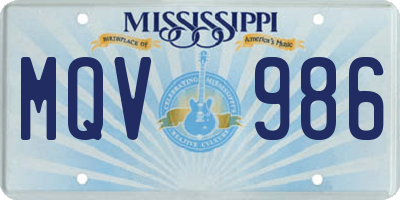 MS license plate MQV986