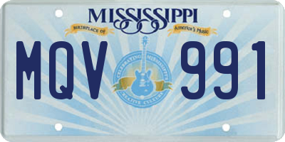 MS license plate MQV991
