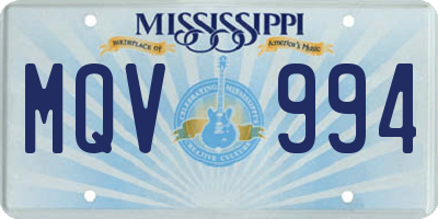 MS license plate MQV994