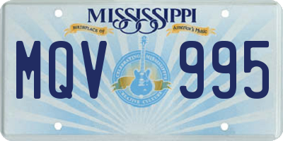 MS license plate MQV995