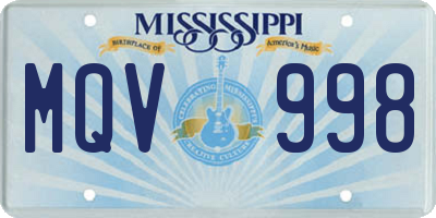 MS license plate MQV998