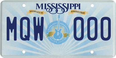 MS license plate MQW000