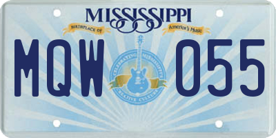 MS license plate MQW055