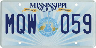 MS license plate MQW059