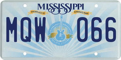 MS license plate MQW066