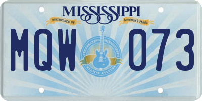 MS license plate MQW073