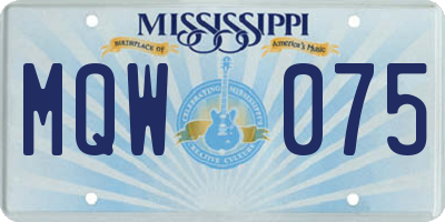 MS license plate MQW075