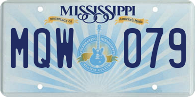 MS license plate MQW079